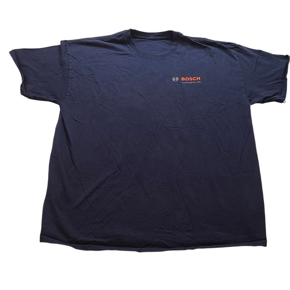 Bosch Daredevil Dare To Drill Faster Navy Blue Graphic T-Shirt Mens XL